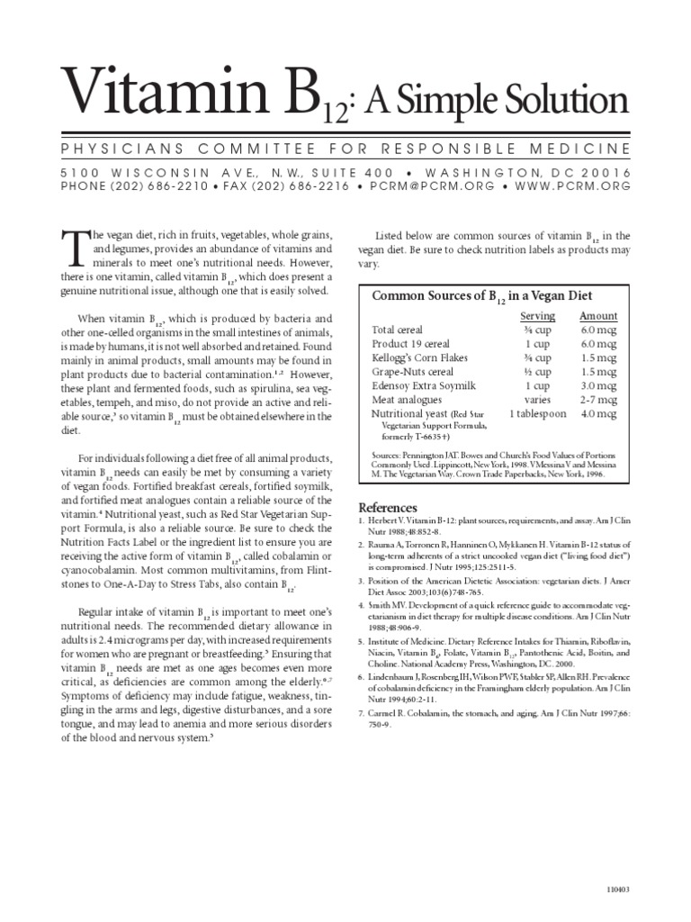 faq_b12.pdf Vitamin B12 Veganism