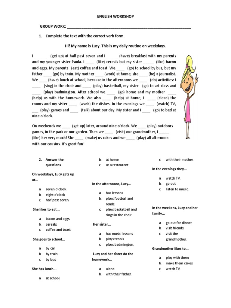 Verb Forms in Daily Routines | PDF