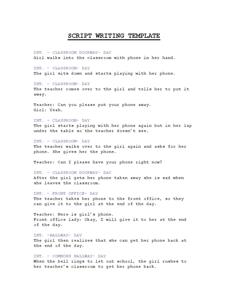 Script Writing Template | PDF