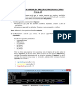 1er PARCIAL DE TALLER DE PROGRAMACIÓN II (2013-II)