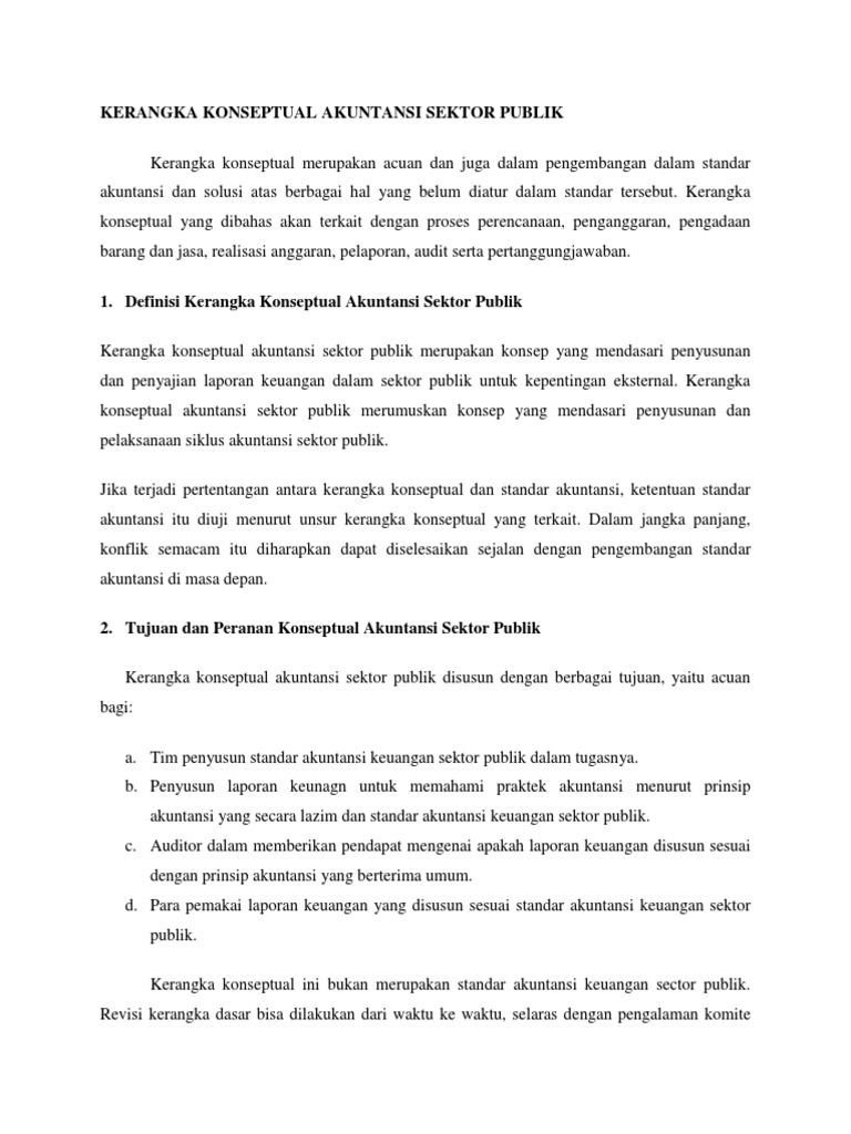 Kerangka Konseptual Akuntansi Sektor Publik