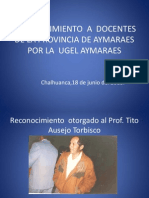 Reconocimiento A Docentes de La Provincia de Aymaraes