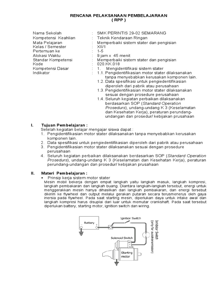 RPP Sistem Stater Pengisian