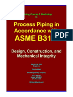 ASME B31.3 Process Piping Course Training Material PDF