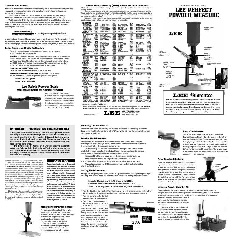 Lee Powder Measure Pdf Pdf Grain Unit Nature