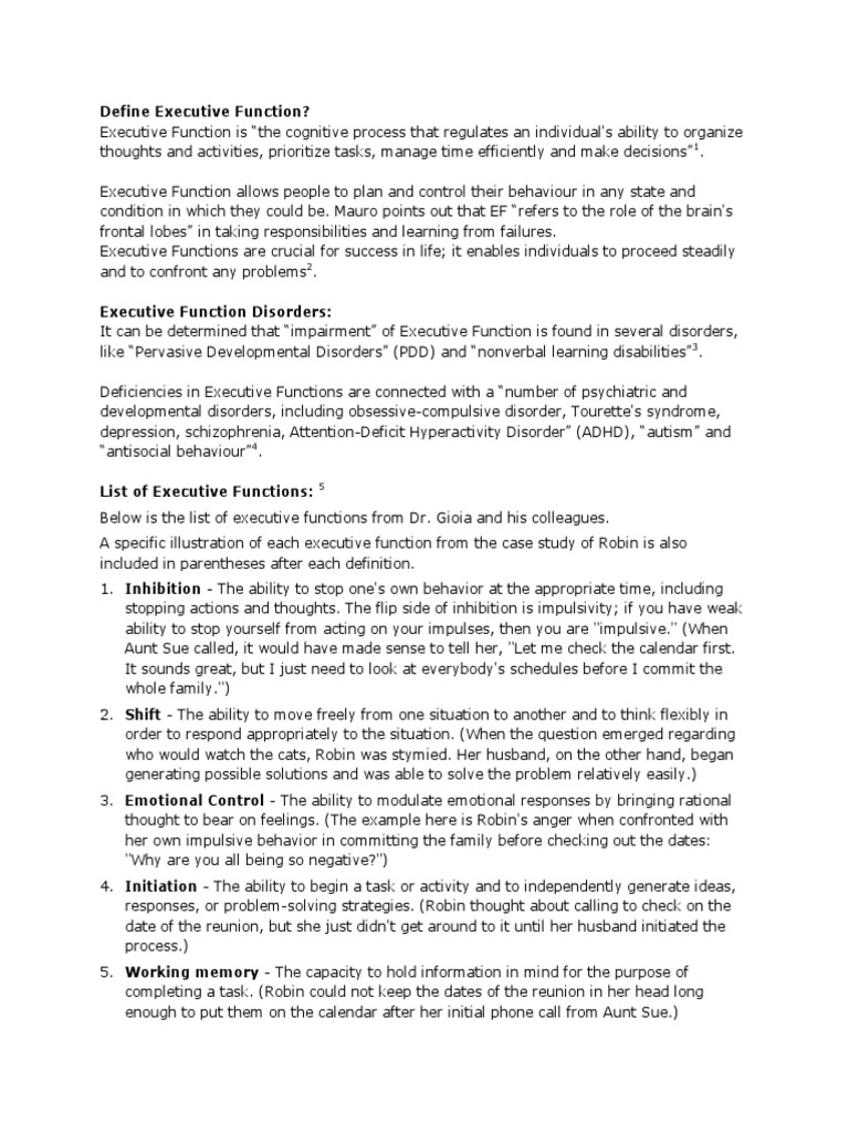 Executive Function.pdf Executive Functions Impulsivity