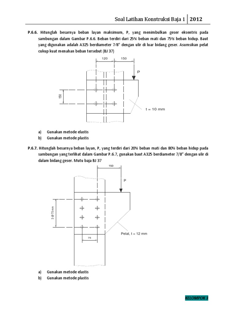 Soal Dan Jawaban Konstruksi Baja Terbaru 6 6 6 7
