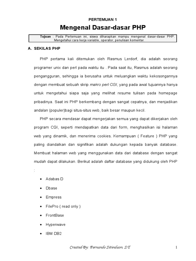 Modul PHP Universitas PDF | PDF | Komputer