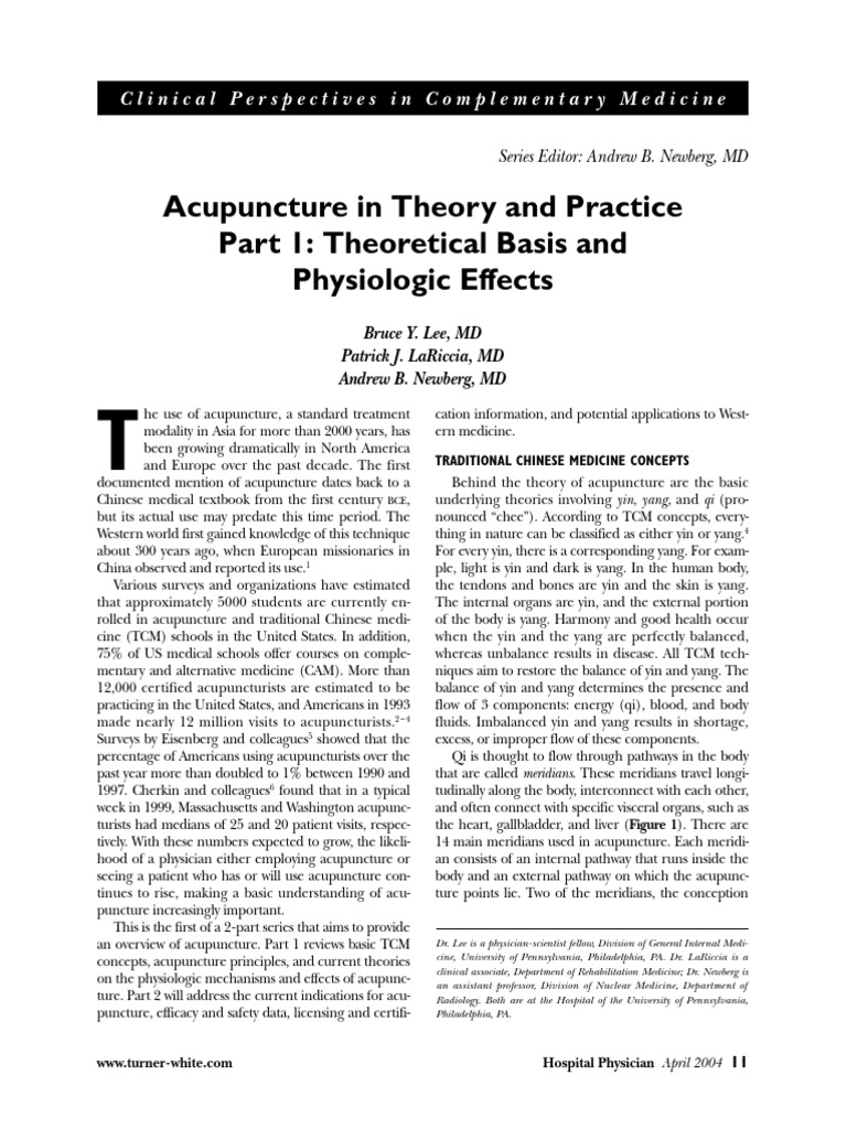 Acupuncture in Theory and Practice Part I | PDF | Traditional Chinese ...