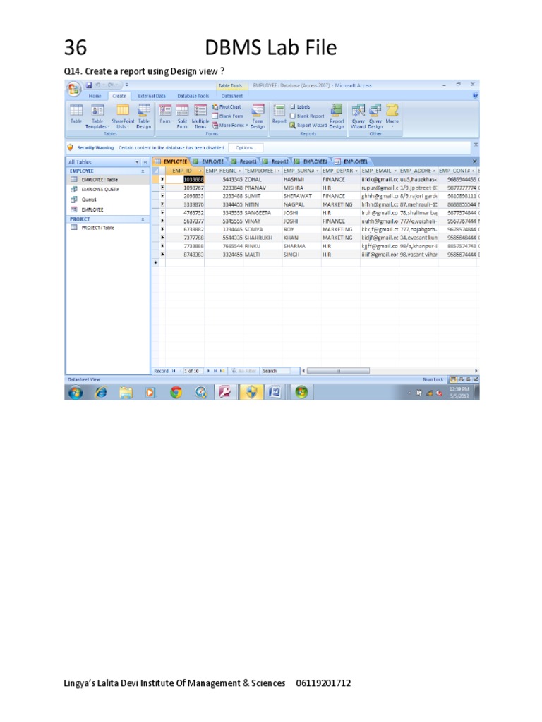 DBMS Lab Guide for Students | PDF