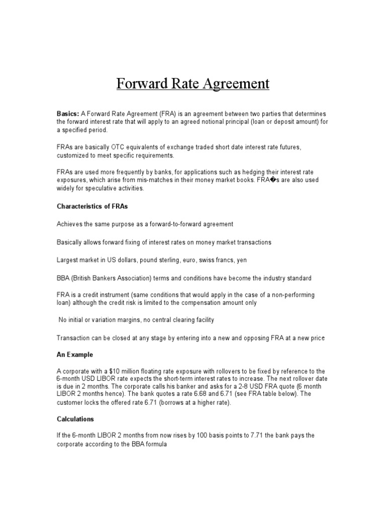 Understanding Forward Rate Agreements | PDF | Interest | Futures Contract