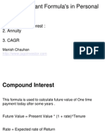 Important Calculations in Personal F