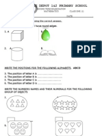 Police Depot 1&2 Primary School: Second Term Examination Mathematics Class One