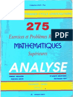 275 Exercices Et Problèmes Résolus De Mathematiques Superieures Analyse
