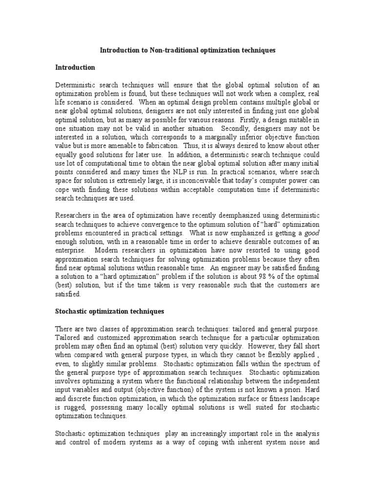 Handout 15 (Introduction To Non-Traditional Optimization Techniques ...