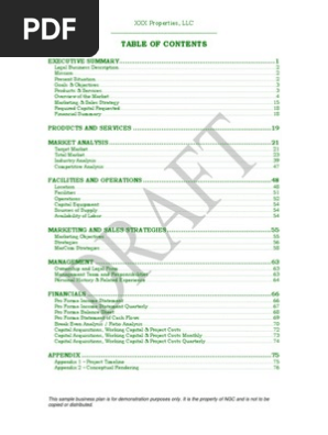 Sample Business Plan - Real Estate Development