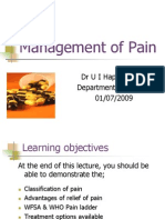Management of Pain: Classification, Assessment, Treatment Options