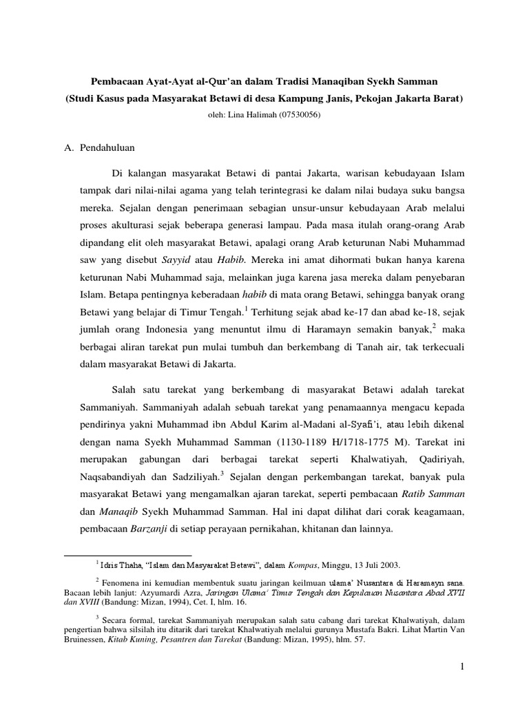 Teks Syair Syekh Samman Al Madani Bahasa Arab Berbagai