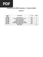 Integrated MBA (IMBA) Programme - V Semester Syllabus