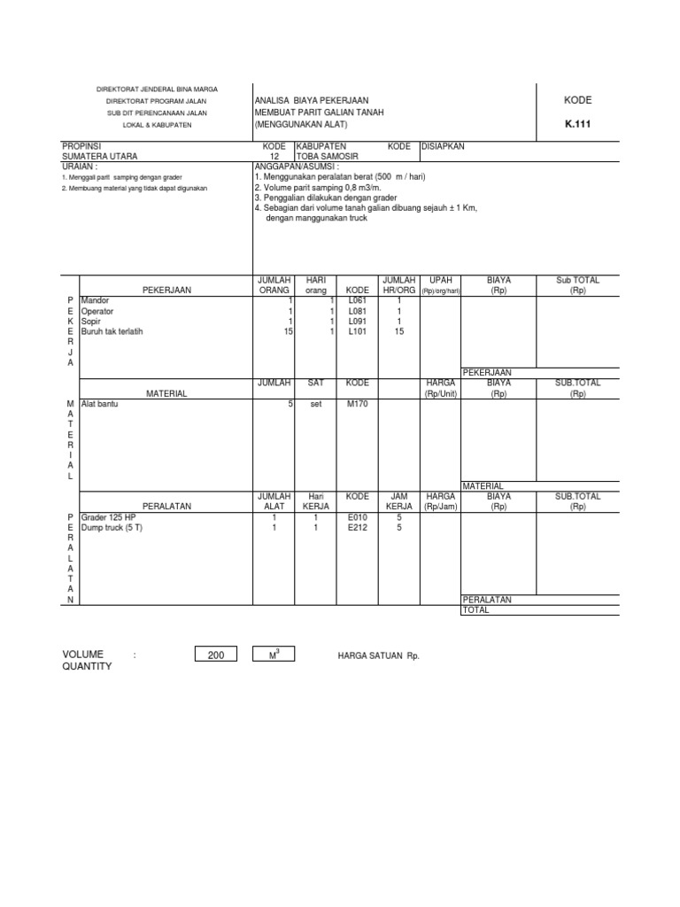 Analisa  Alat Berat Sni Excel Download Berbagai Alat  Analisa  Alat Berat Sni Excel Download Berbagai Alat
