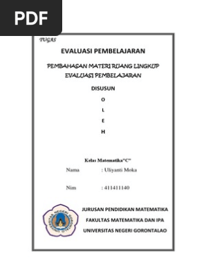 Ruang Lingkup Evaluasi Pembelajaran Ulin Docx