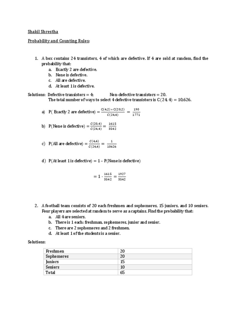 Probability Problems and Solutions | PDF