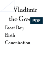 St. Vladimir The Great: Feast Day Birth Canonization