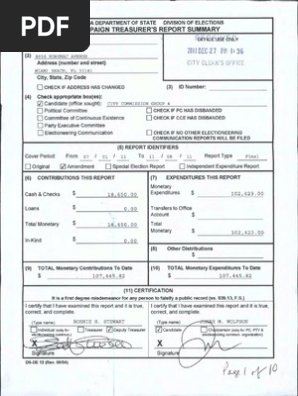 Jonah Wolfson Campaign Treasurer's Report 2011 (Final)