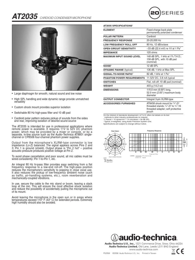 Audio Technica AT2035 Microphone Hearing