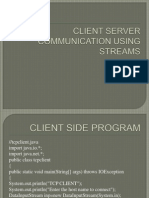Client Server Communication Using Streams