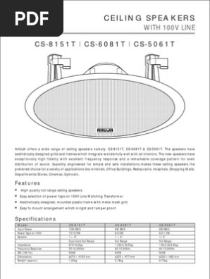 Speakers Pdf Loudspeaker Manufactured Goods