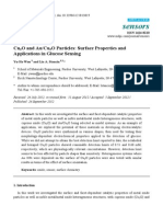 Sensors: Cu O and Au/Cu O Particles: Surface Properties and Applications in Glucose Sensing