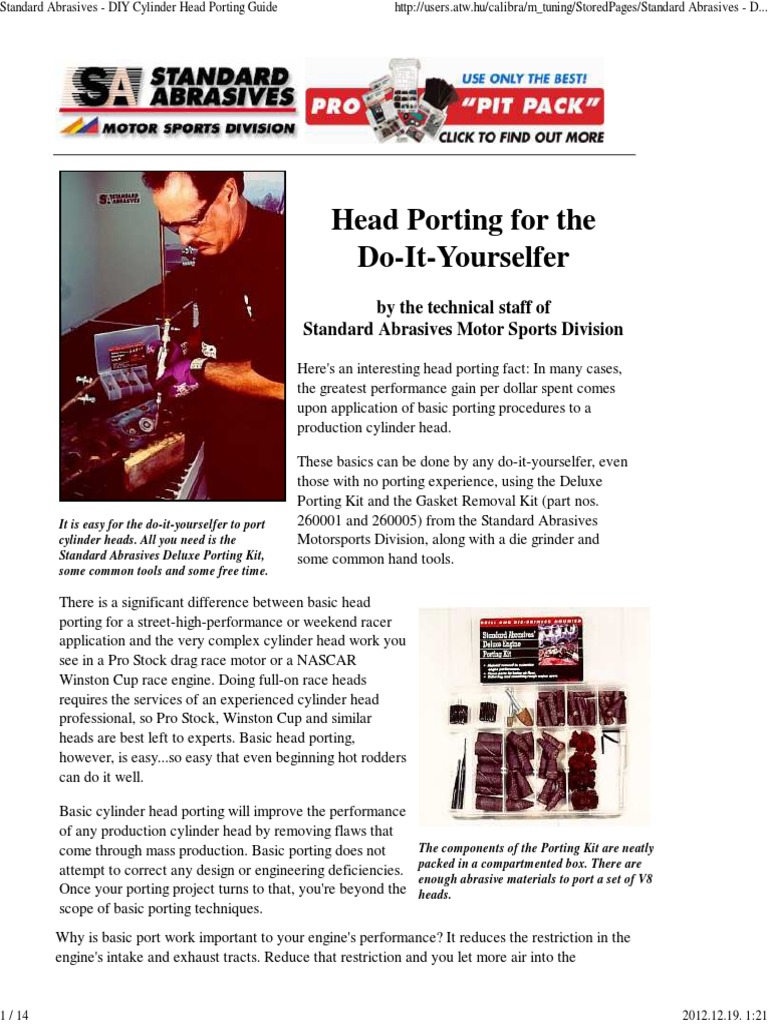 Standard Abrasives DIY Cylinder Head Porting Guide PDF PDF