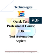 TS Technologies: Quick Test Professional Course FOR Test Automation Aspires