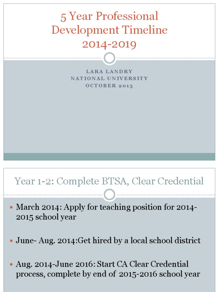 Profession Development Timeline | PDF | Finance & Money Management