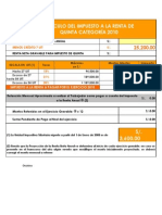 Cálculo Del Impuesto A La Renta de Quinta Categoría 2010: Menos Crédito 7 Uit S