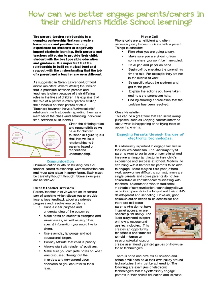 parents handout pdf | Teachers | Curriculum