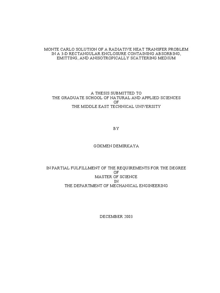 Monte Carlo Solution of a Radiative Heat Transfer Problem | Heat Transfer |  Photon