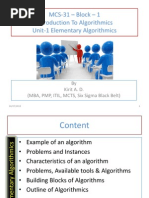 MCS-031 Block 1 Unit 1 Elementary Algorithmics