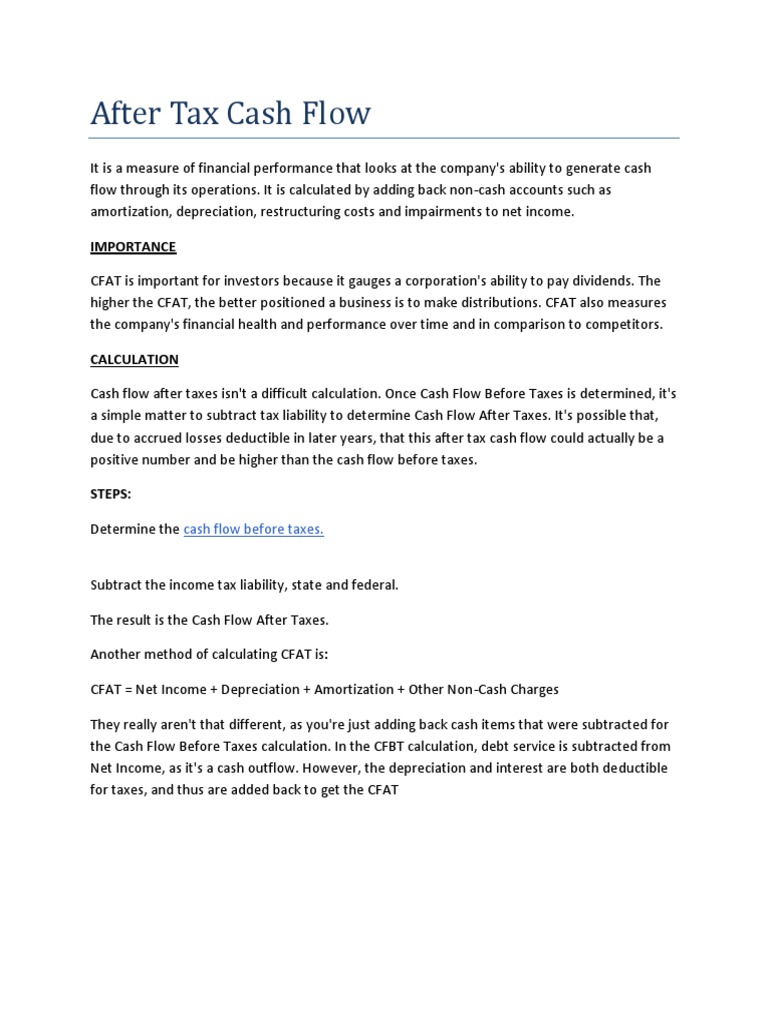 After Tax Cash Flow | PDF