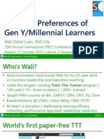 Learning Preferences of Gen Y/Millennial Learners - Wali Zahid - SPELT 2013 PDF