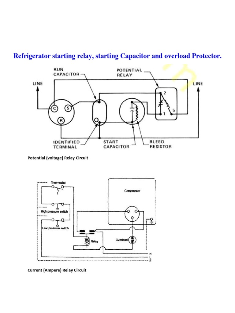 Refrigerator starting relay.pdf Relay Capacitor