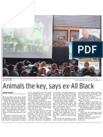 Animals The Key, Says Ex-All Black (Southland Times 2013.10.24)