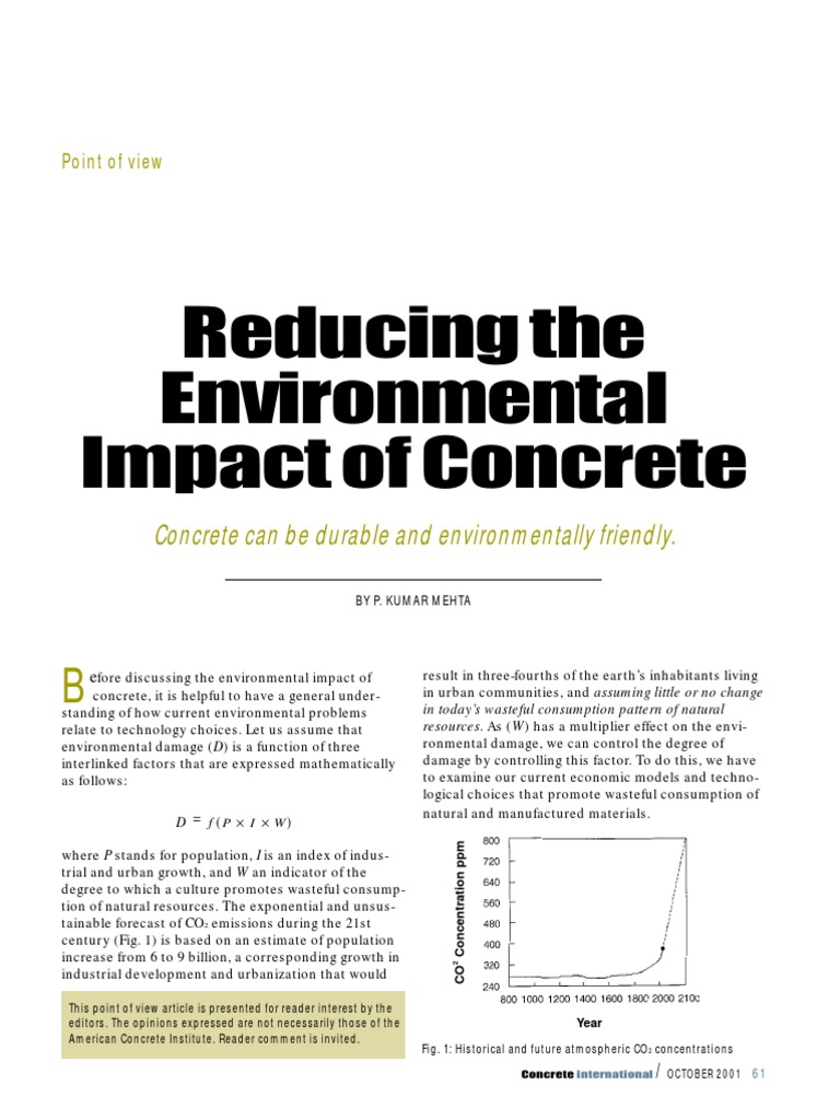 Environmental Impact of Concrete PDF Construction Aggregate Concrete