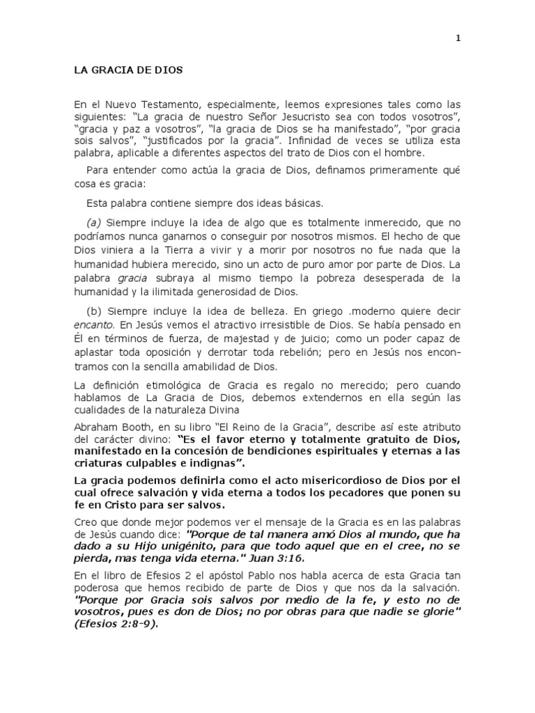 La Gracia de Dios | PDF | Gracia divina | Salvación