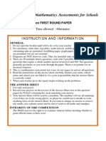 2012 Imas Lower Division First Round Paper PDF