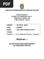 Kertas Kerja Sambutan Hari Raya Aidilfitri 2013