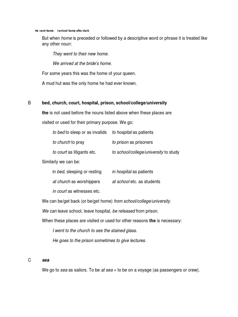 Bed, Church, Court, Hospital, Prison, School/college/university The Is