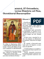 Astăzi, Duminică, 27 Octombrie, 2013 - Sf. Cuvios Dimitrie Cel Nou, Ocrotitorul Bucureştilor