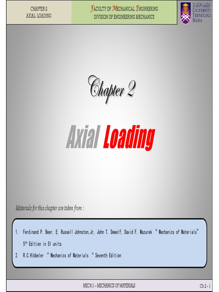 Mechanics of Axial Loading Analysis | PDF | Deformation (Engineering ...